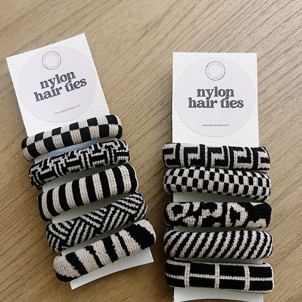 Hair Tie Pack - Black/Tan